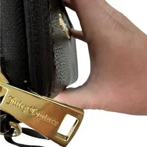 Juicy Couture Black Faux Leather Women's Long Zip Around Wallet‎