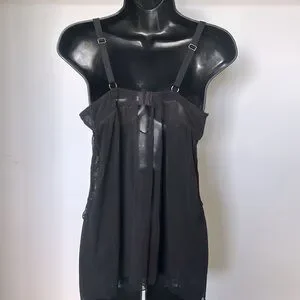 JUICY COUTURE Black Lace Mesh Babydoll Camisole Size Large