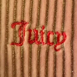 Juicy Couture Pink And Silver NWT Embroidered Corduroy