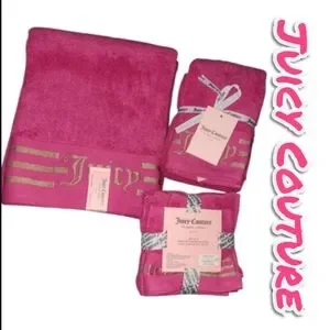 Juicy Couture Pink & Gold Towel Set
