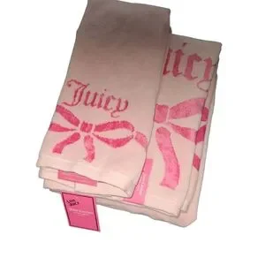 Juicy Couture Pink Towel Set With Bow Design