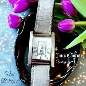 JUICY COUTURE Vintage G&P Silver And Leather Ladies Watch