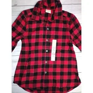 Jumping Beans Girls Red/Black Flannel‎ Top Size 5