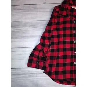Jumping Beans Girls Red/Black Flannel‎ Top Size 5