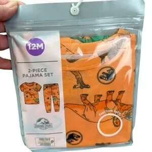 Jurassic Park Toddler Snug Fit Pajama Set 2 Piece Size 12M NEW