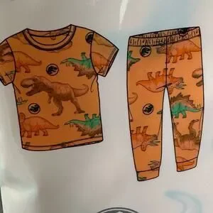 Jurassic Park Toddler Snug Fit Pajama Set 2 Piece Size 12M NEW