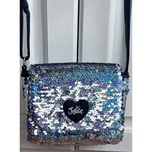 Justice Girl’s Crossbody Sequin Silver Purse Bag