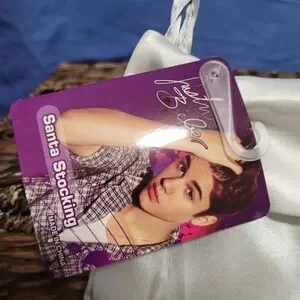 Justin Bieber Santa Stocking Official Product New With Tags Collectible Silver