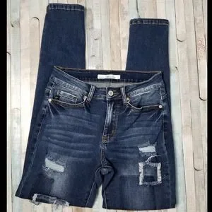 KanCan Patch Skinny Jeans