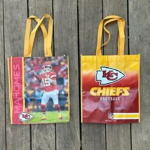 Kansas City Chiefs KC Reusable Tailgate Tote Bags 13”x15” Football Game Mahomes