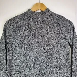 Karen Scott Womens Size PM Mock Neck Gray Sweater In Luxsoft