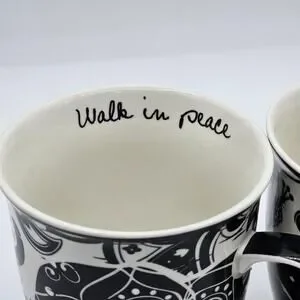 Karma Gifts Boho Ceramic Coffee Mug Set Bird Elephant Inspirational Gift