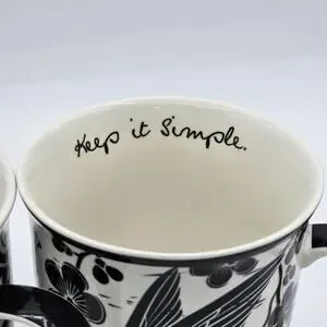 Karma Gifts Boho Ceramic Coffee Mug Set Bird Elephant Inspirational Gift