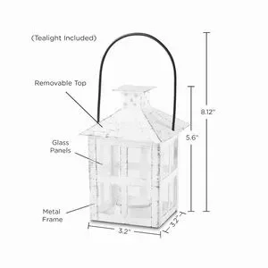 Kate Aspen Set Of 2 Vintage Blue Distressed Lantern - Medium