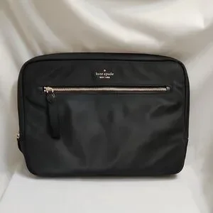 Kate Spade Black Nylon Laptop Sleeve With Strap