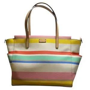 Kate Spade Colorful Striped Grove Street Kaylie Diaper Bag With Matching Wallet