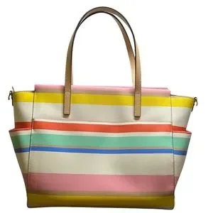 Kate Spade Colorful Striped Grove Street Kaylie Diaper Bag With Matching Wallet