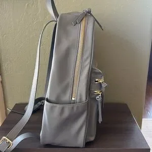 Kate Spade Gray Nylon Backpack Gold Hardware