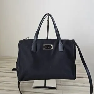 Kate Spade Loden Blake Black Nylon Satchel Crossbody Bag