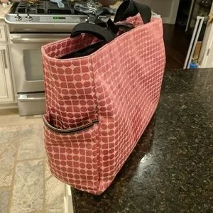 Kate Spade Pink Baby Bag With Black Handles