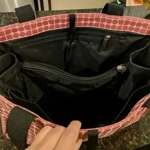 Kate Spade Pink Baby Bag With Black Handles