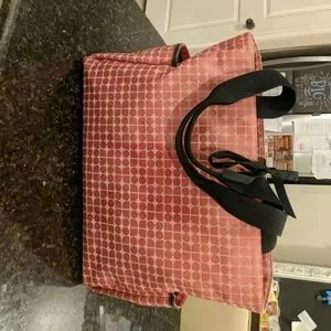 Kate Spade Pink Baby Bag with Black Handles