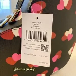 Kate Spade Purse Love Shack Heart Handbag Crossbody New