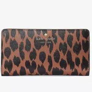 Kate Spade Schuyler Large Slim Bifold Leopard Wallet KE814 NWT $179 Leop…