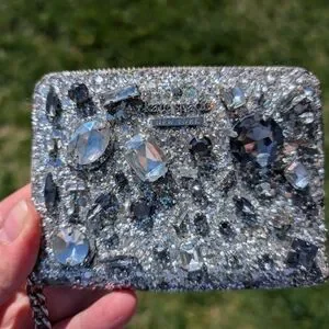 Kate Spade Silver Glitter Sparkle Wallet with Gems