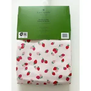 Kate Spade Strawberry Shower Curtain 72 X 72 Pink Wild Strawberries NWT