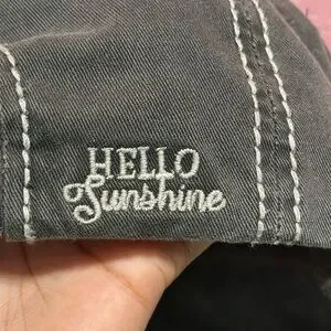 KBETHOS “HELLO SUNSHINE” Gray Vintage Distressed Hat