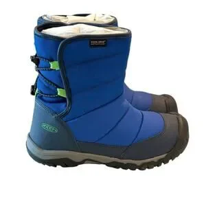 Keen Big Kids Blue Puffrider Waterproof Winter Boot Size 4‎