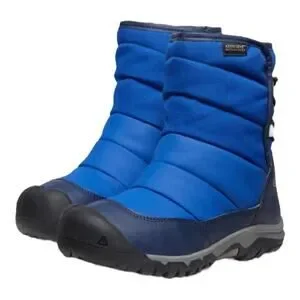 Keen Big Kids Blue Puffrider Waterproof Winter Boot Size 4‎