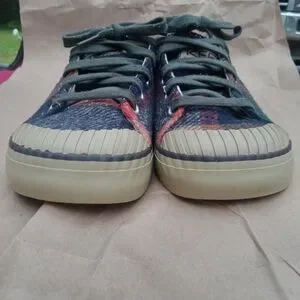 Keen Womens Green Blue Wool Flannel Plaid Lace Up Womens Sneakers Size 7.5