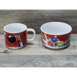 Kellogg's Froot Loops Cereal Bowl & Cup Mug Follow Your Nose