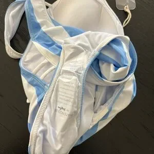 Kenny Flowers Blue Striped One Piece Swimsuit XS