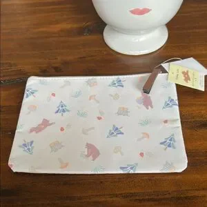 Kids Animal Print Pouch - White