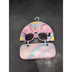 Kids Glitter Sunglasses UV400 Protection Flowers Girls ‎ Matching Hard Case