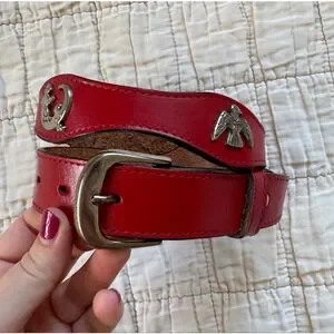 Kids Leather Belt with Silver Animal Decor