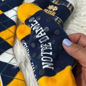 Kids NOTRE DAME Argyle And Plaid Socks Set - Navy And Yellow
