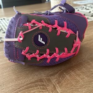 Kids Purple And Pink Baseball Glove Softball With Ball Pink Purple 22448 - 9.5”