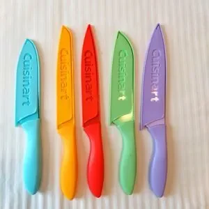 Knifes Cuisinart Set Of 5 With Safety Cases NEW