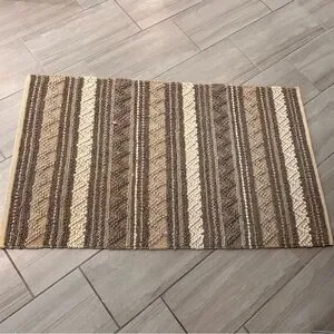 Knubby Textured Color-block Striped 3’x5’ Area Rug-wool?