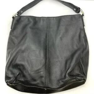 Kooba Black Pebbled Leather Hobo Bag Shoulder Bag Purse Minimalist 13x16"