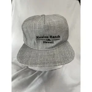Kualoa RANCH Hawaii Gray Embroidered Snapback Hat OTTO Tag One Size Fits Most