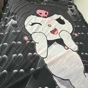 Kuromi Duvet Full Size Hello Kitty Black And Pink Bedding Blanket