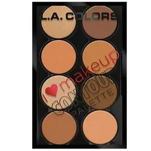 L.A. Colors CONTOUR PALETTE MAKE UP- 8 BLENDABLE FACE POWDERS Medium Deep- NEW