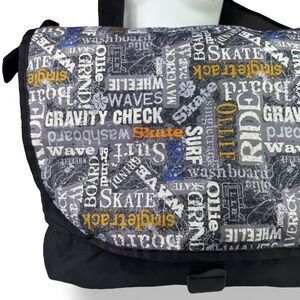 L.L. Bean Messenger Shoulder Flap Crossbody Bag Graffiti Skateboard Surfer Surf