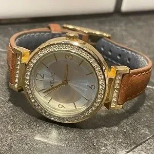 Ladies Relic Gold Tone Watch with Reversable Band - New Battery