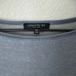 Lafayette 148 Linen Striped Sparkly Sweater